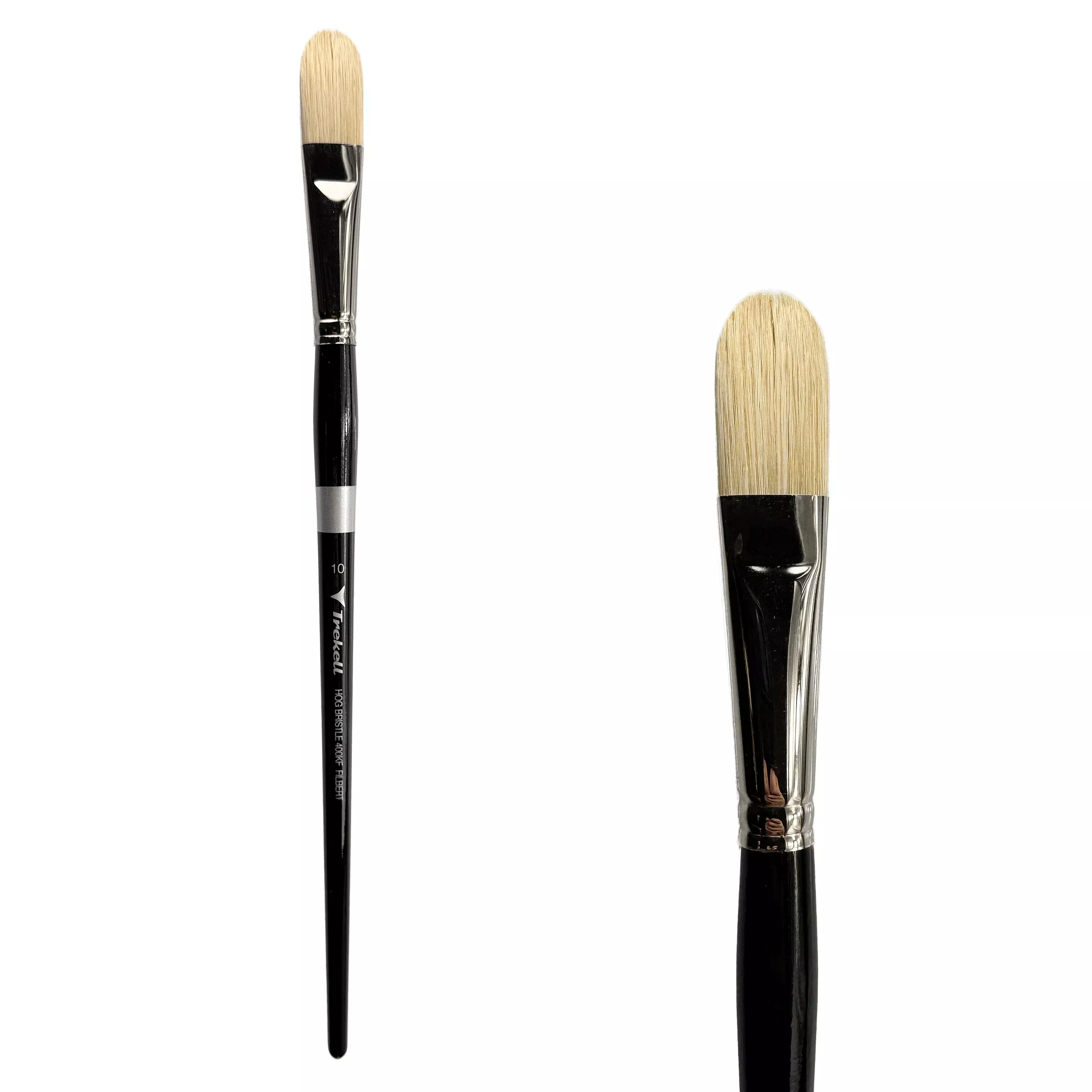 Trekell Hog Bristle Long Handle Artist Brush - Size #10 Filbert