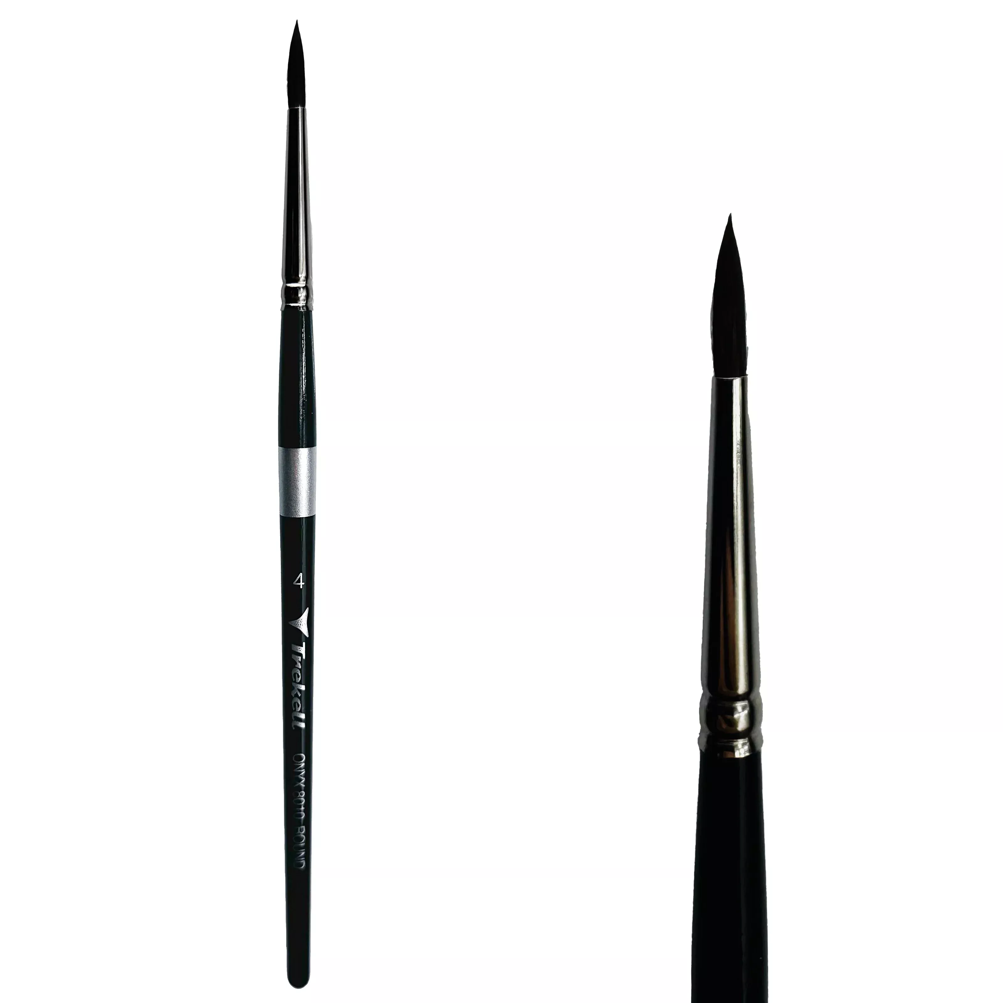 Trekell Onyx Synthetic Squirrel Short Handle Artist Brush - Size #4 Round
