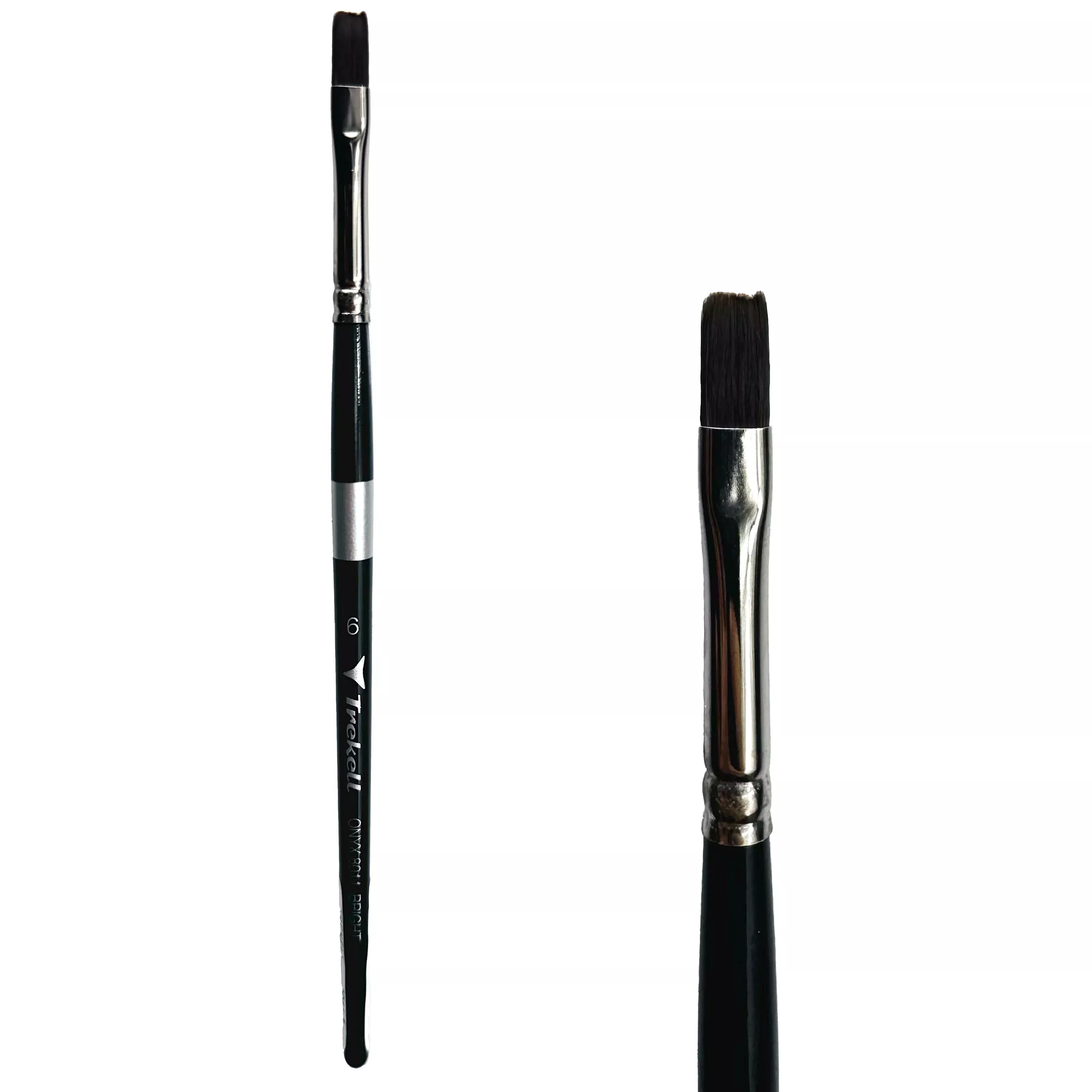 Trekell Onyx Synthetic Squirrel Short Handle Artist Brush - Size #6 Bright