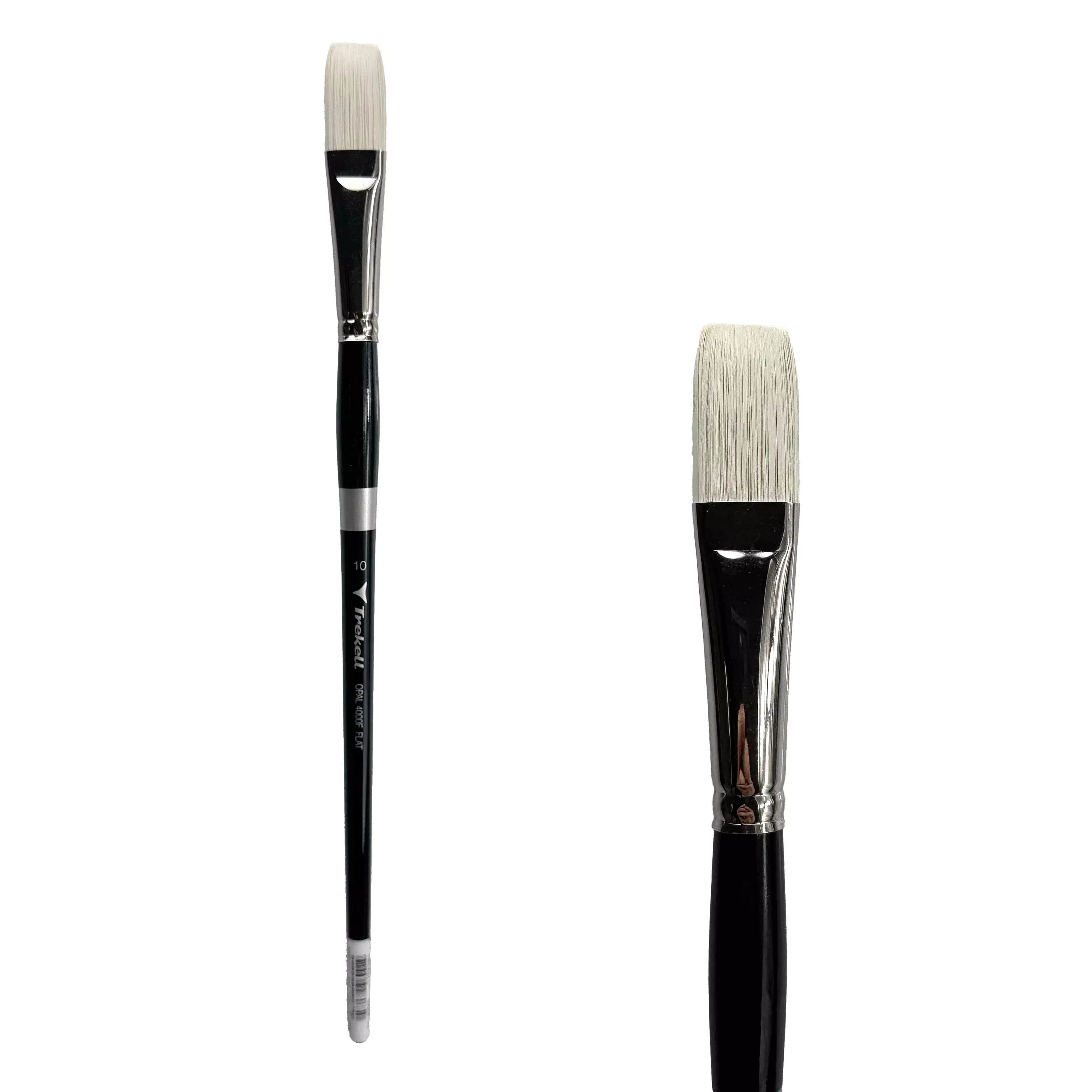 Trekell Opal Synthetic Hog Bristle Long Handle Artist Brush - Size #10 Flat