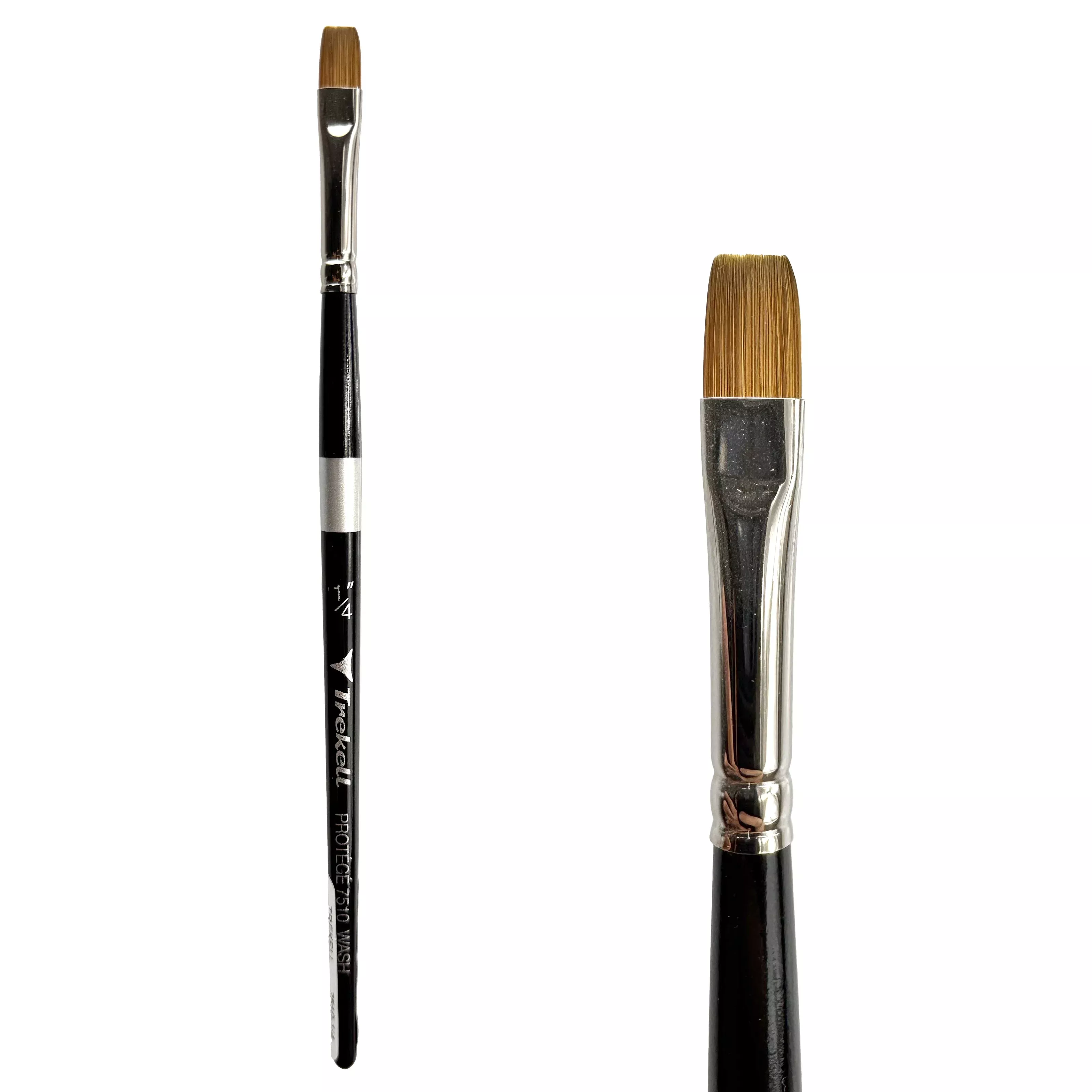 Trekell Protégé Synthetic Kolinsky Short Handle Artist Brush - Size 1/4" Wash