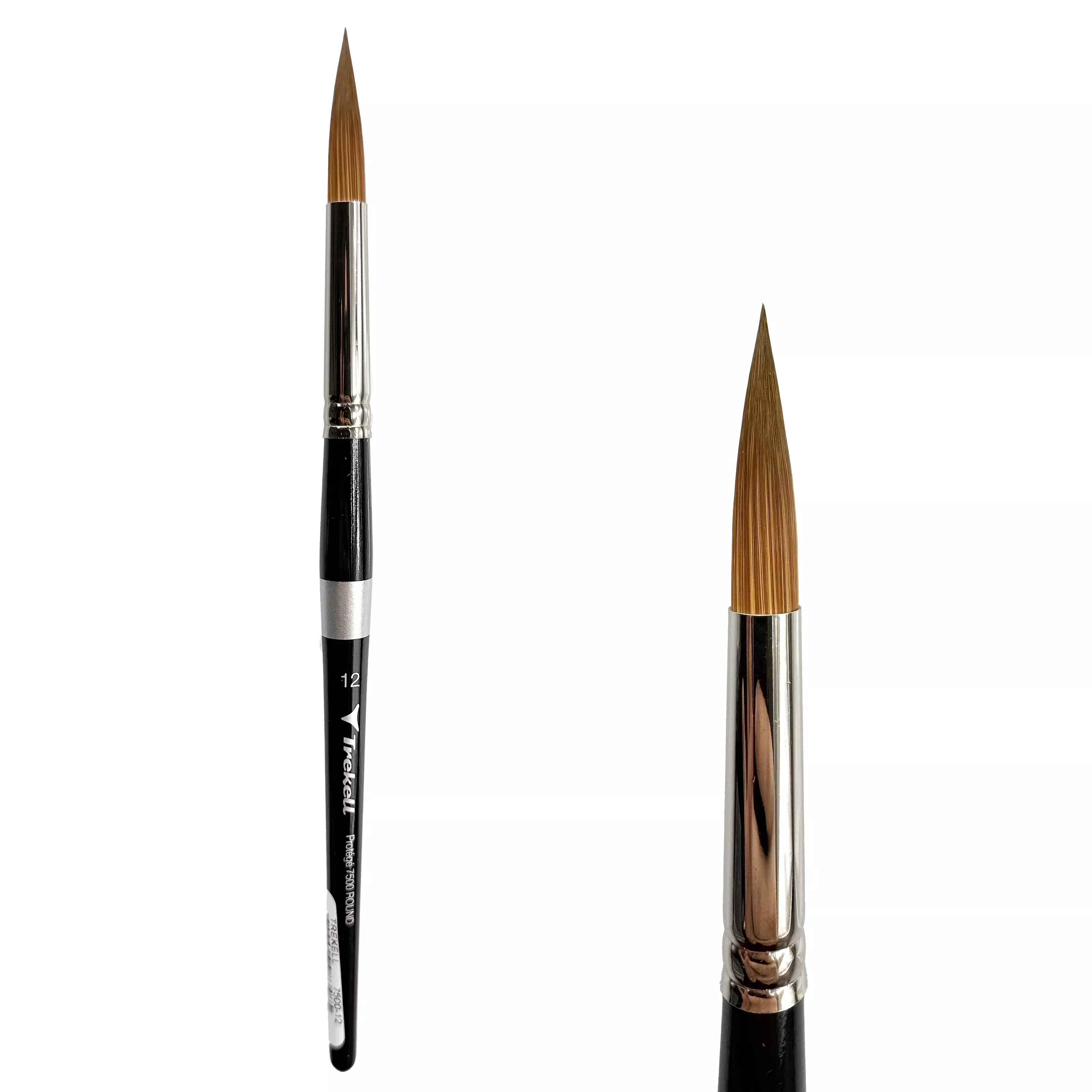 Trekell Protégé Synthetic Kolinsky Short Handle Artist Brush - Size #12 Round
