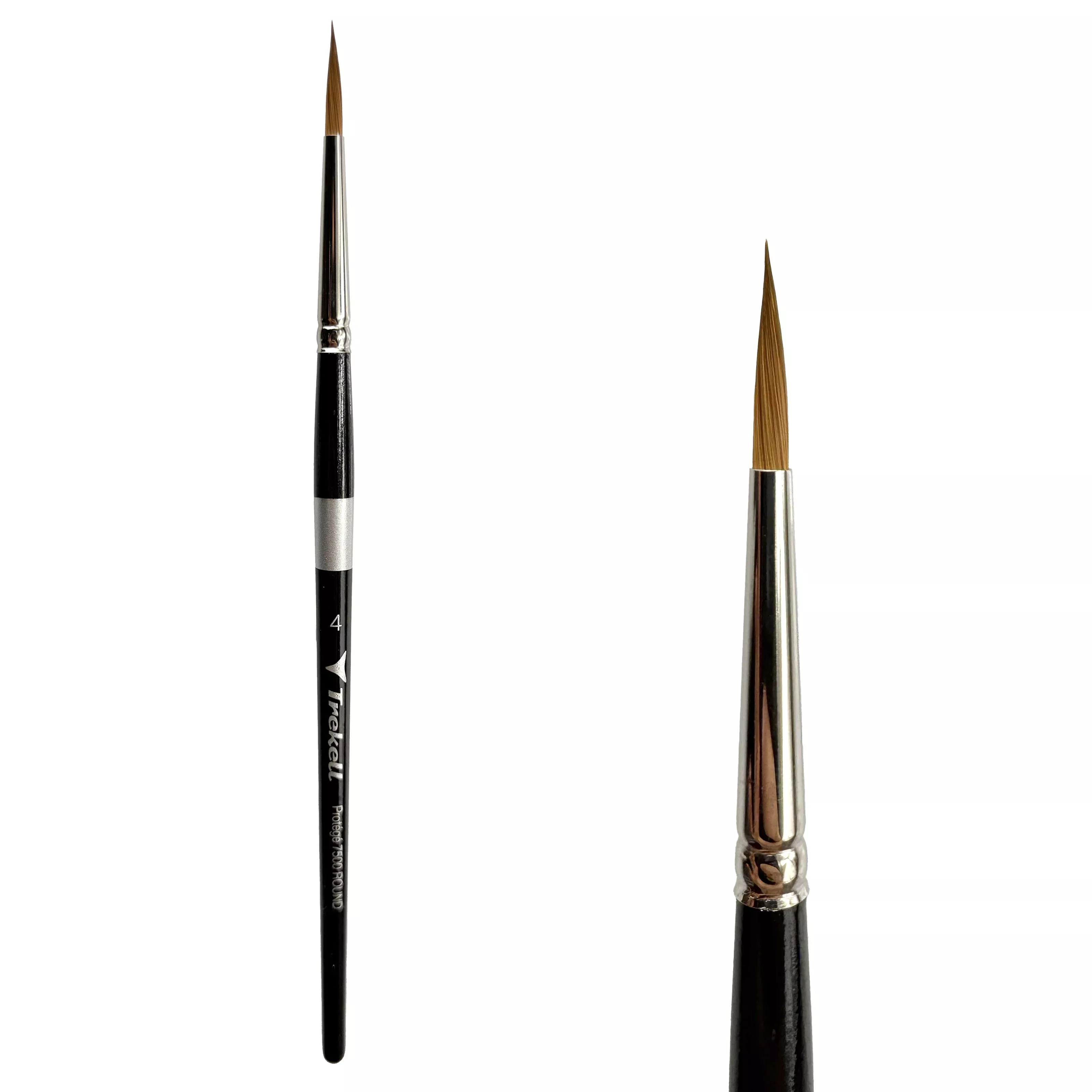 Trekell Protégé Synthetic Kolinsky Short Handle Artist Brush - Size #4 Round