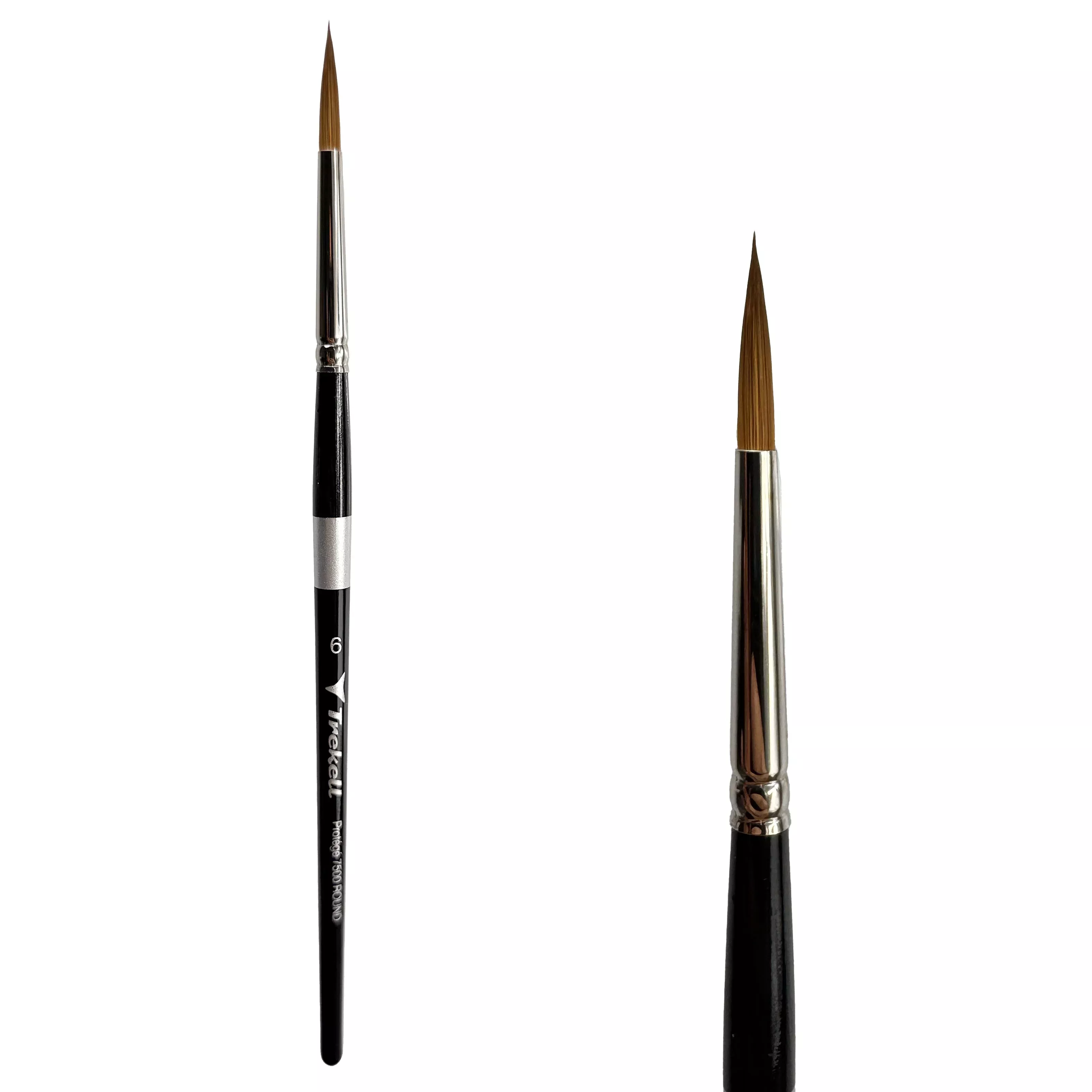 Trekell Protégé Synthetic Kolinsky Short Handle Artist Brush - Size #6 Round