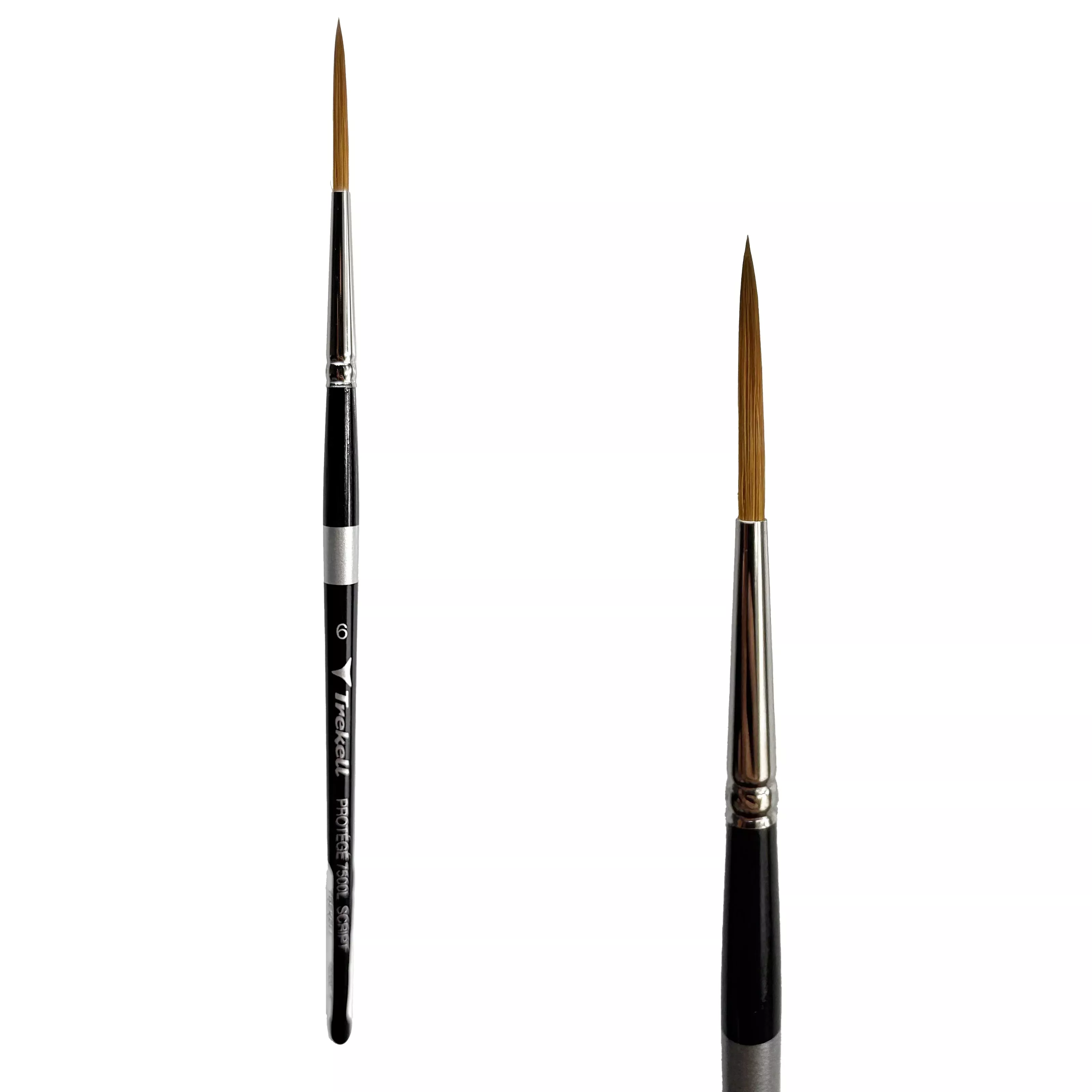 Trekell Protégé Synthetic Kolinsky Short Handle Artist Brush - Size #6Script/Rigger