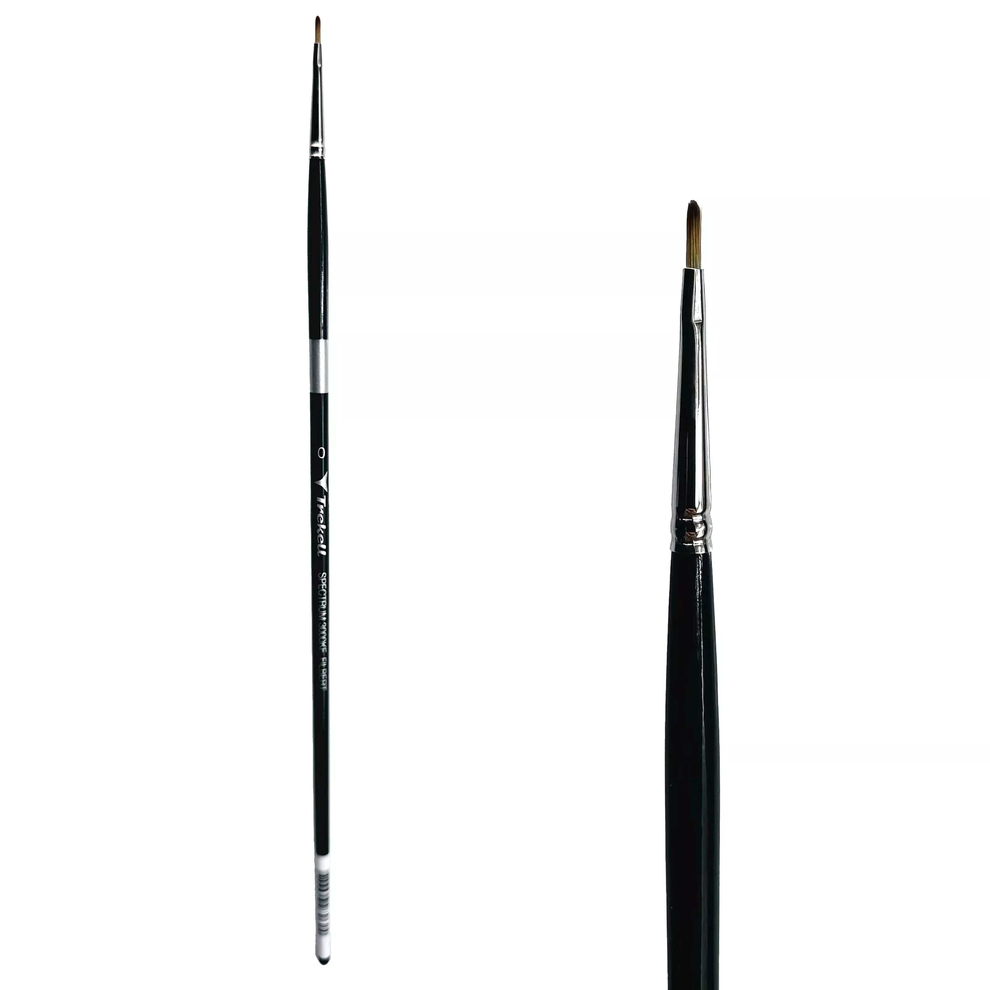 Trekell Spectrum Long Handle Artist Brush - Size #0 Filbert