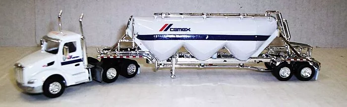 Trucks n Stuff SPEC006 Cemex 579 Peterbuilt with Chrome Pneumatic Bulk Trailer
