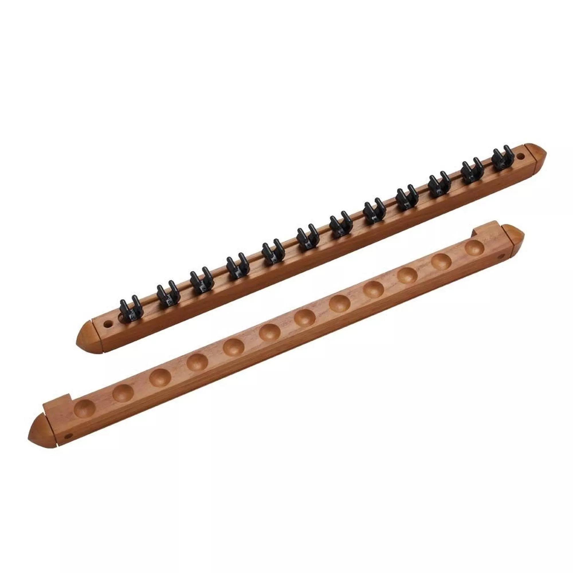 Two Piece 12 Cue Wall Rack With Clips For Sale – Game Room Gorilla