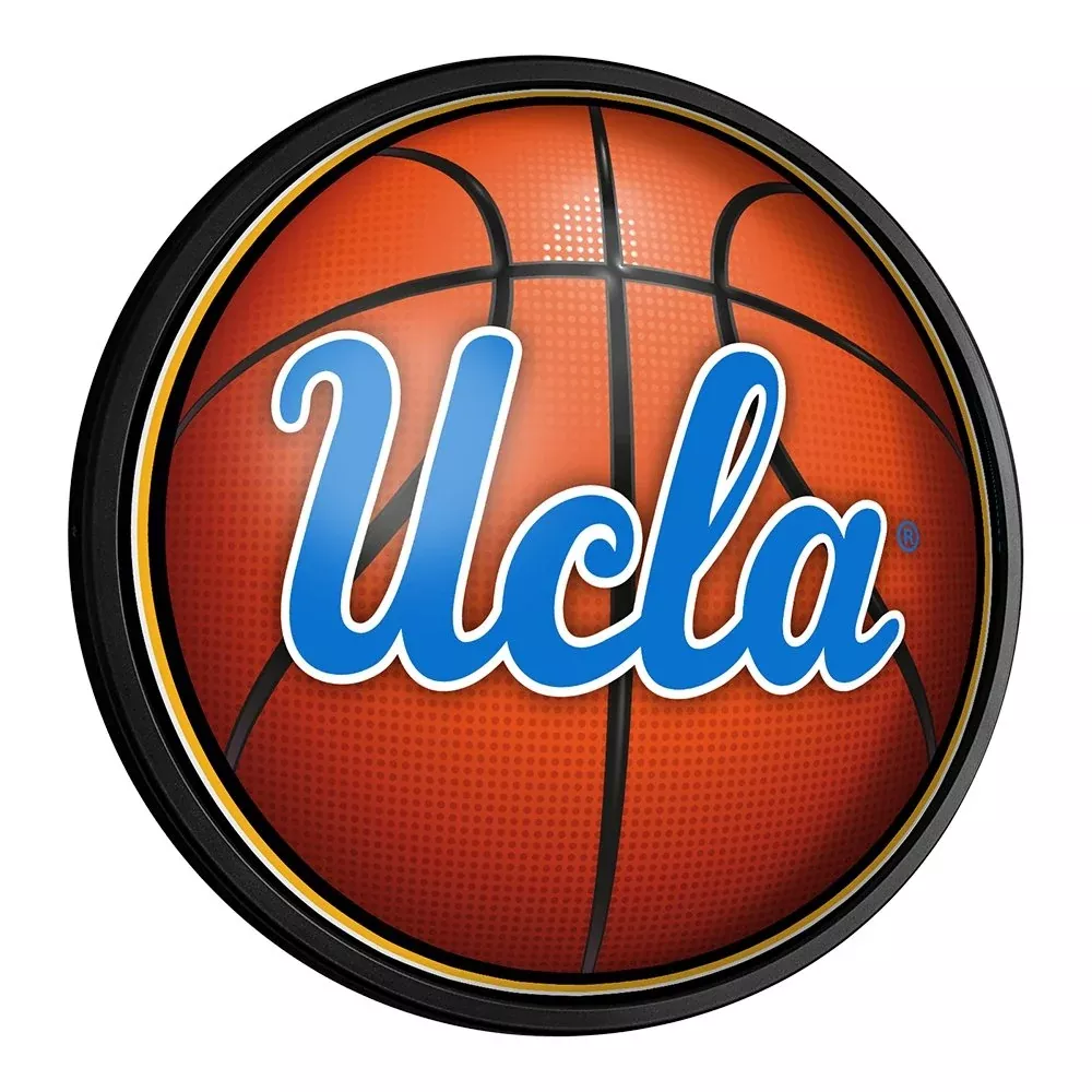 UCLA Bruins: Basketball - Round Slimline Lighted Wall Sign