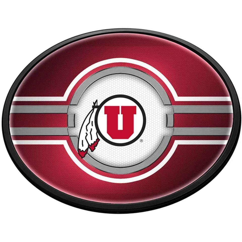 Utah Utes: Oval Slimline Lighted Wall Sign