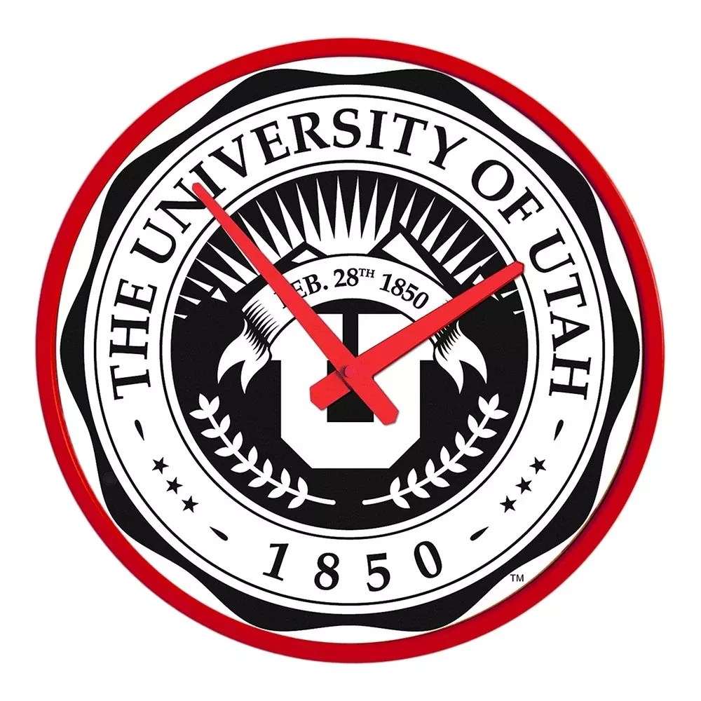 Utah Utes: University Seal - Modern Disc Wall Clock