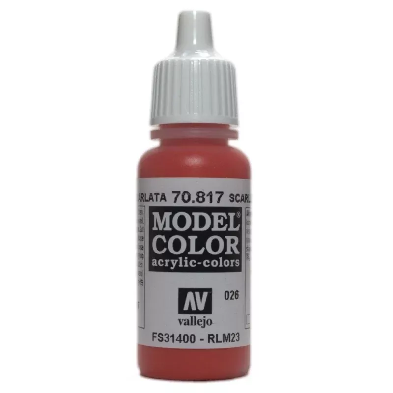 Vallejo 70.817 Model Color Acrylic Paint Scarlet 17ml