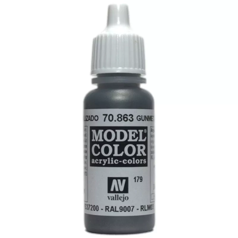 Vallejo 70.863 Model Color Acrylic Paint Gun Metal Grey 17ml