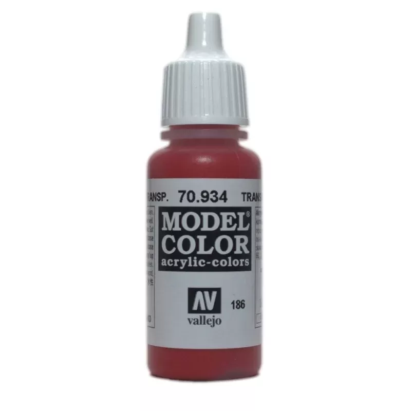 Vallejo 70.934 Model Color Acrylic Paint Transparent Red 17ml