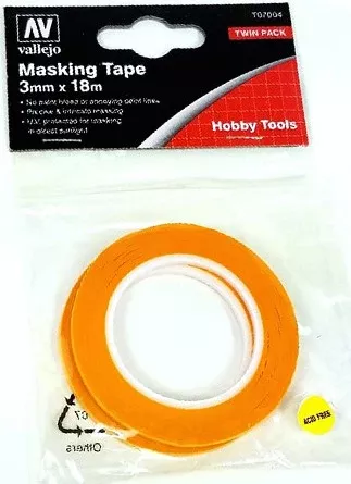 Vallejo 7004 Precision Masking Tape 3mm x 18m 2 Pack