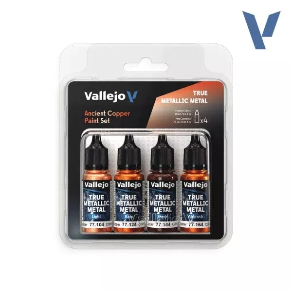 Vallejo True Metal Metallic: 77.253 Ancient Copper Paint Set