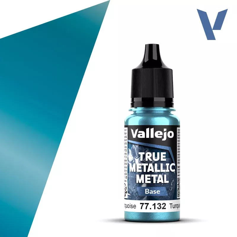 Vallejo True Metal Metallic: Base 77.132 Hydra Turquoise