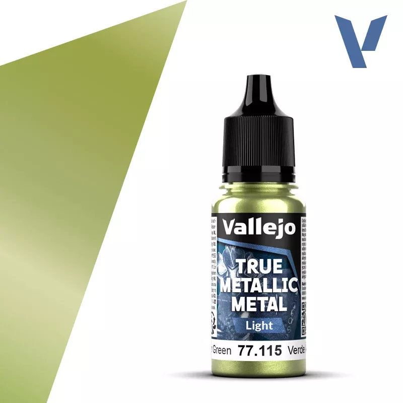 Vallejo True Metal Metallic: Light 77.115 Amber Green