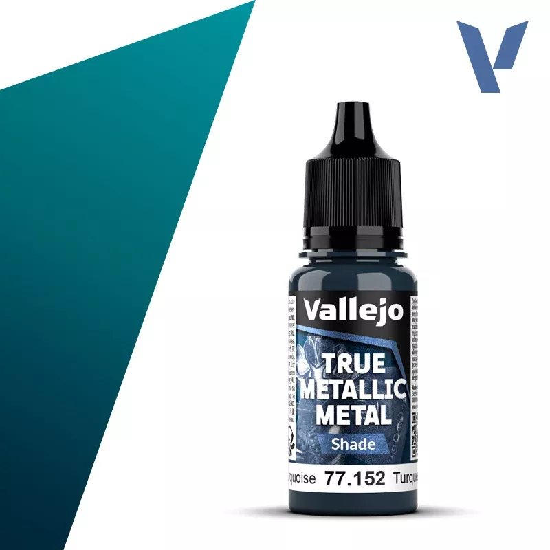 Vallejo True Metal Metallic: Shade 77.152 Hydra Turquoise