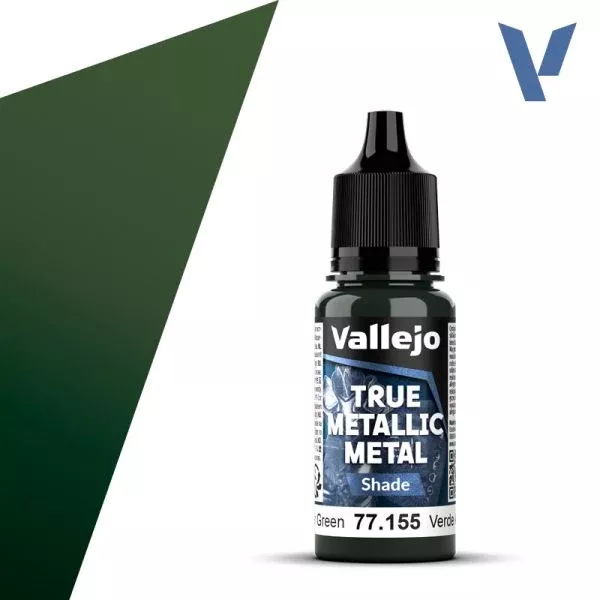 Vallejo True Metal Metallic: Shade 77.155 Amber Green