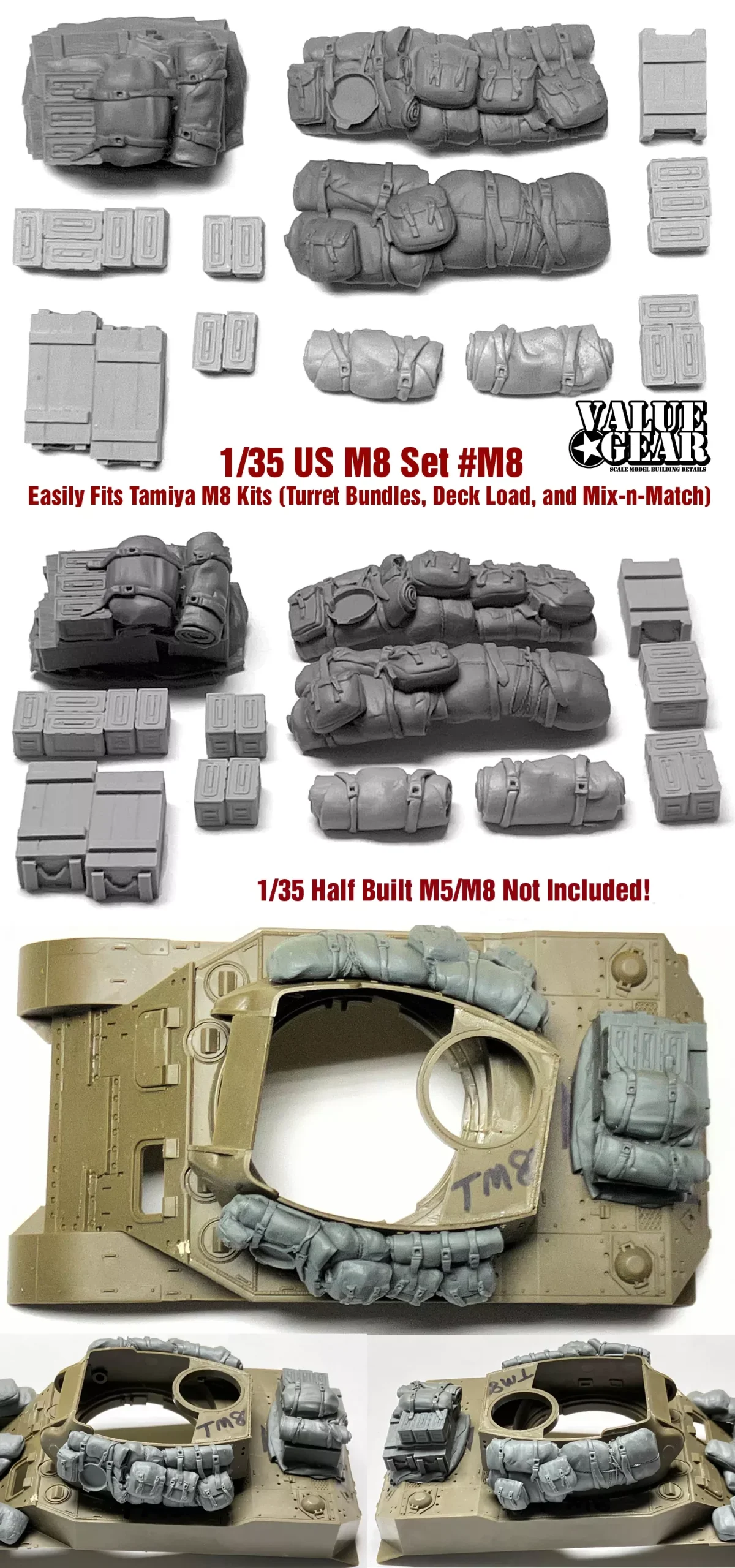 Value Gear VG-M8A 1/35 M8 Howitzer Stowage Set - US Army (for Tamiya)