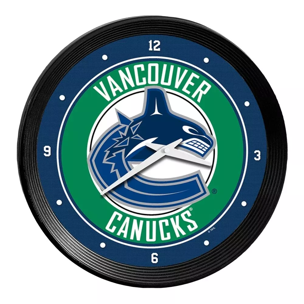 Vancouver Canucks: Ribbed Frame Wall Clock