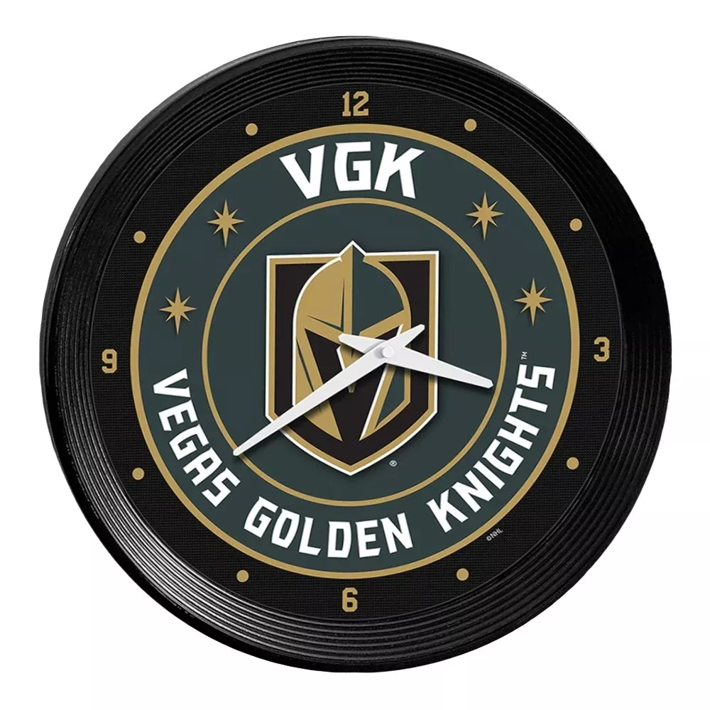 Vegas Golden Knights: Ribbed Frame Wall Clock