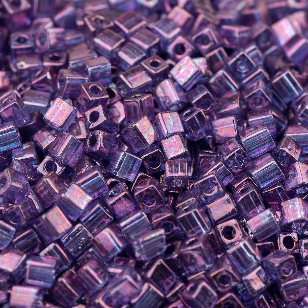 Violet Gold Luster Miyuki Cube Bead