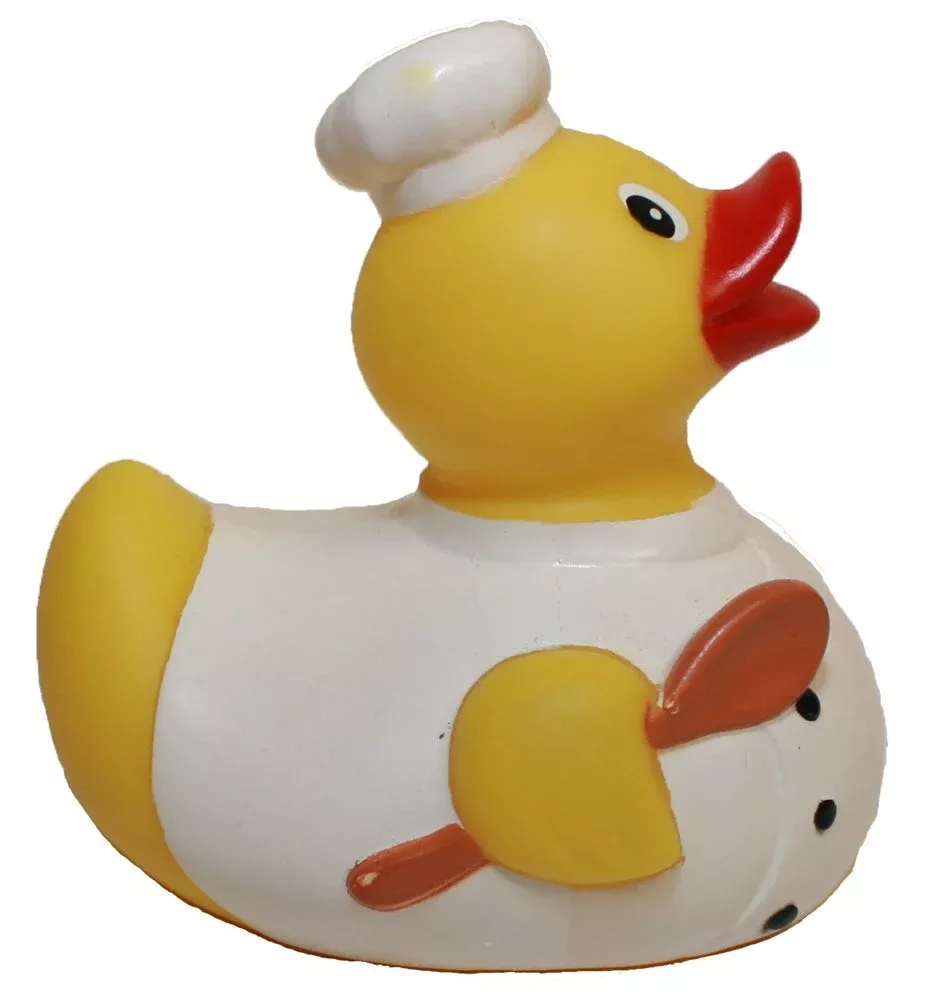 Waddlers Chef Rubber Duck | Waterproof Floating Racer | Yellow 3.25"