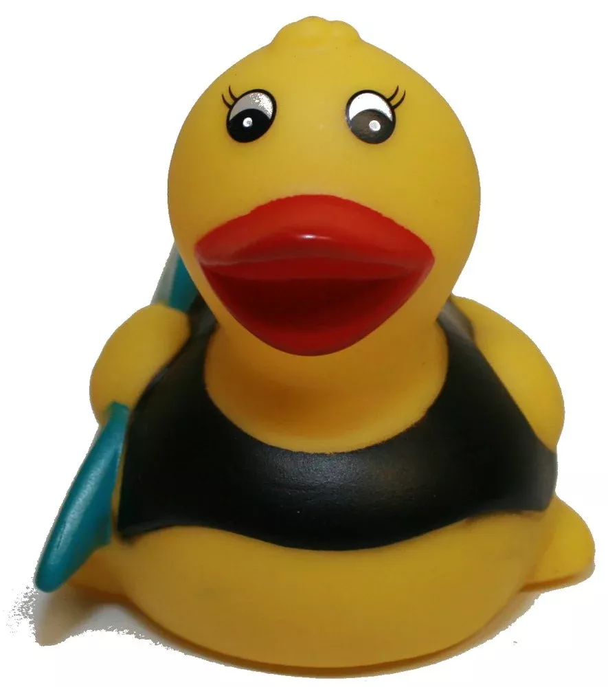 Waddlers Surfer Rubber Duck - Waterproof Floating Racer - Yellow