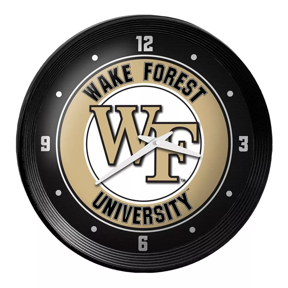 Wake Forest Demon Deacons: Ribbed Frame Wall Clock