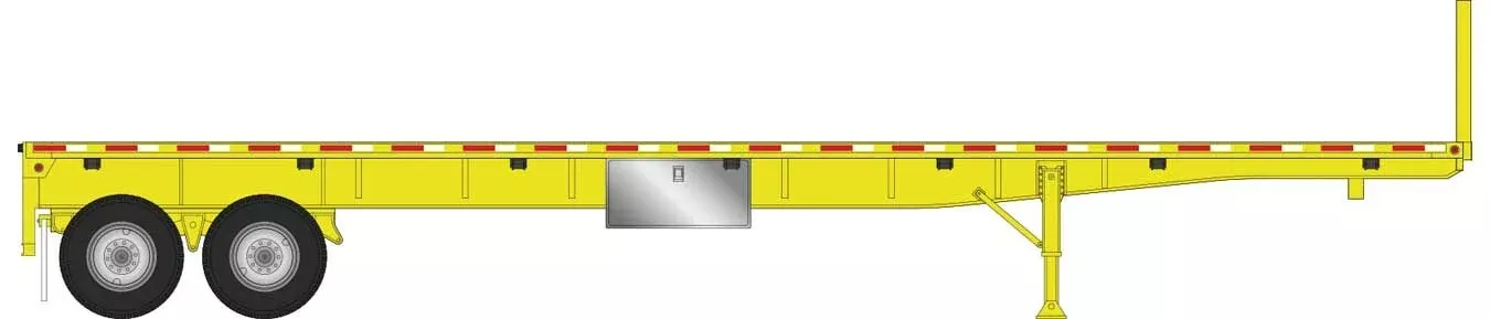 Walthers 949-2702 HO Scale Yellow Flatbed Trailer 2-Pack
