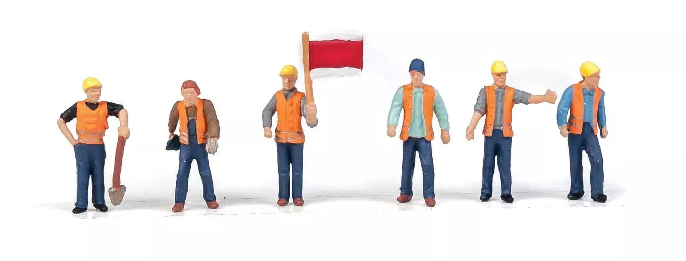 Walthers 949-6067 HO Scale Railroad Track Workers Figures Set #2 6 Pack
