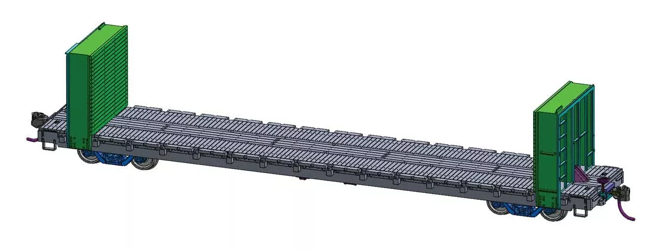 Walthers Mainline 910-5800 60' Pullman Bulkhead Flatcar Undecorated