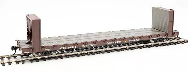 Walthers Mainline 910-5848 60' Pullman Bulkhead Flatcar Trailer Train "Brown" PTTX 91976