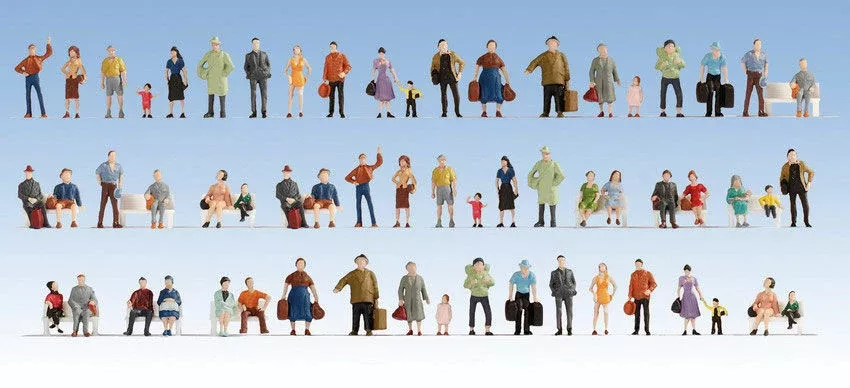 Walthers SceneMaster 949-6042 HO Scale Figures - Passengers on the Platform (60)