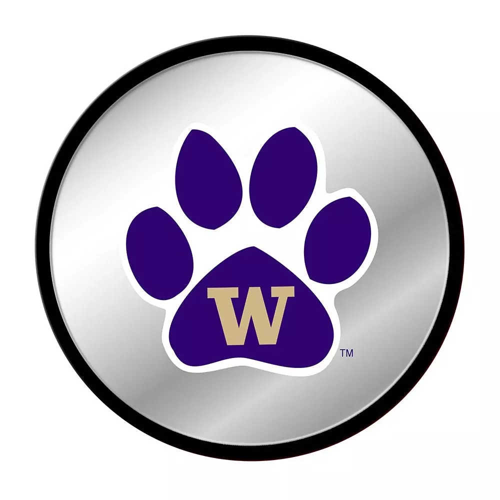 Washington Huskies: Paw - Modern Disc Mirrored Wall Sign