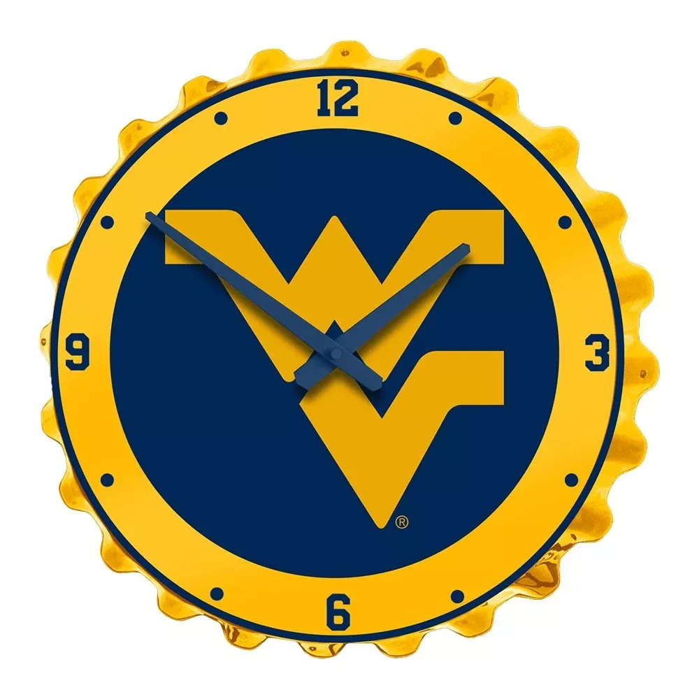 West Virginia Mountaineers: WV - Bottle Cap Wall Clock