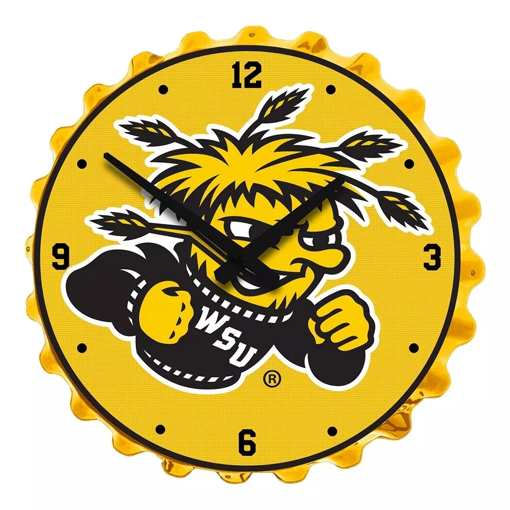 Wichita State Shockers: WuShock - Bottle Cap Wall Clock