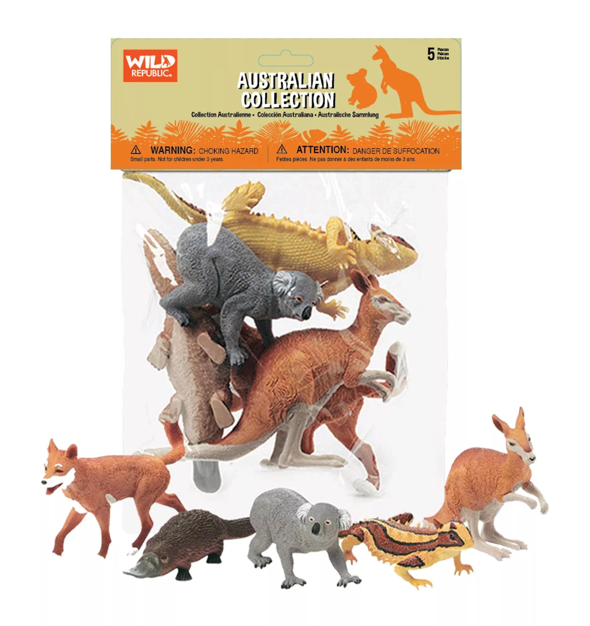 WILD REPUBLIC Australian Animal Figures Set - 5 Toy Figures - 4-6"