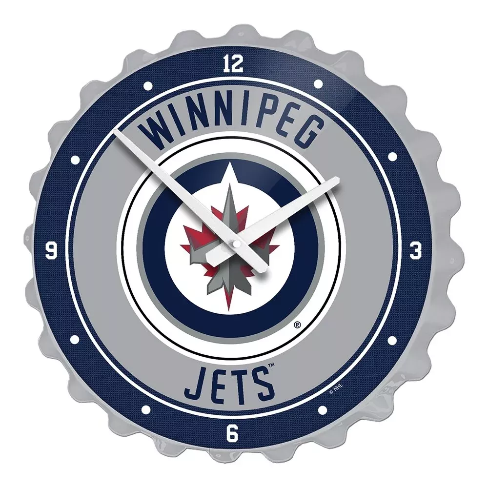 Winnipeg Jets: Bottle Cap Wall Clock