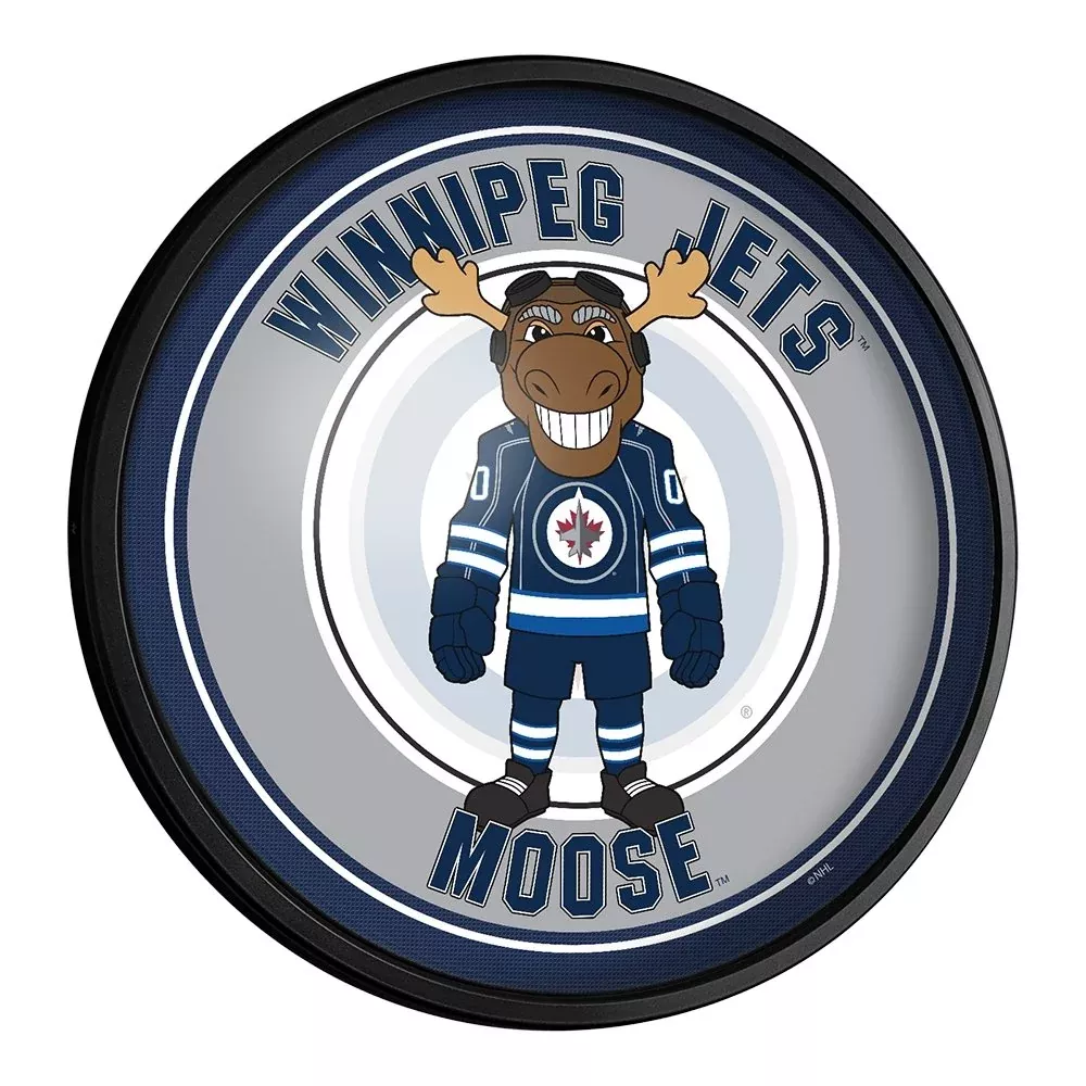Winnipeg Jets: Moose - Round Slimline Lighted Wall Sign
