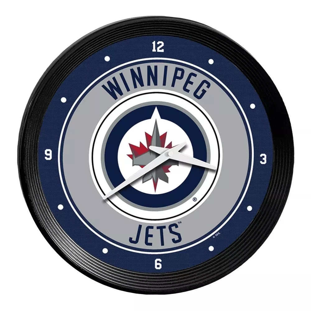 Winnipeg Jets: Ribbed Frame Wall Clock