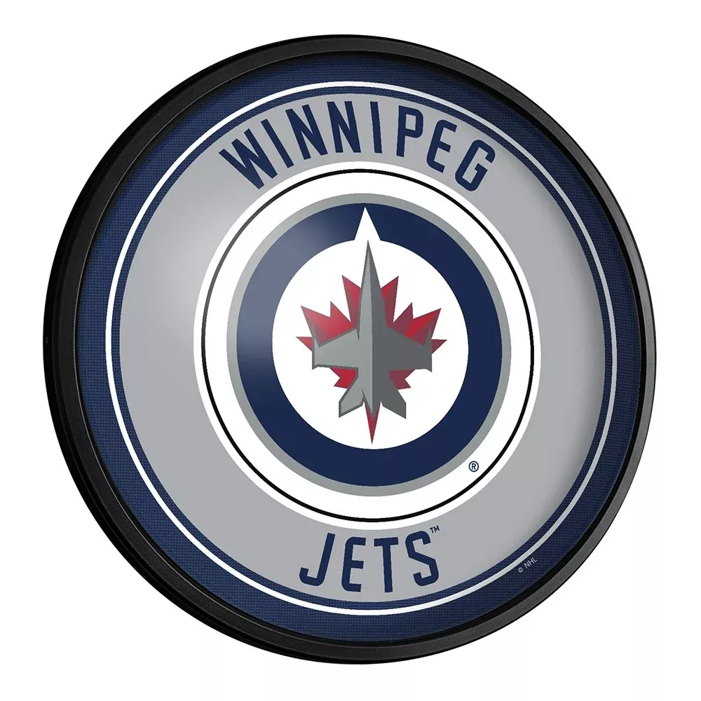 Winnipeg Jets: Round Slimline Lighted Wall Sign