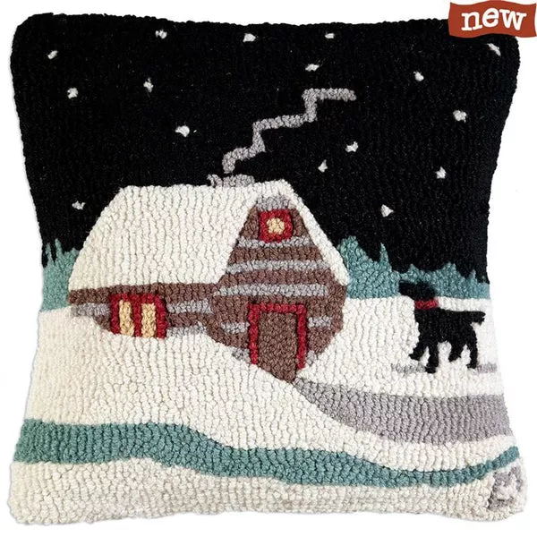 Winter Stream Cabin Pillow