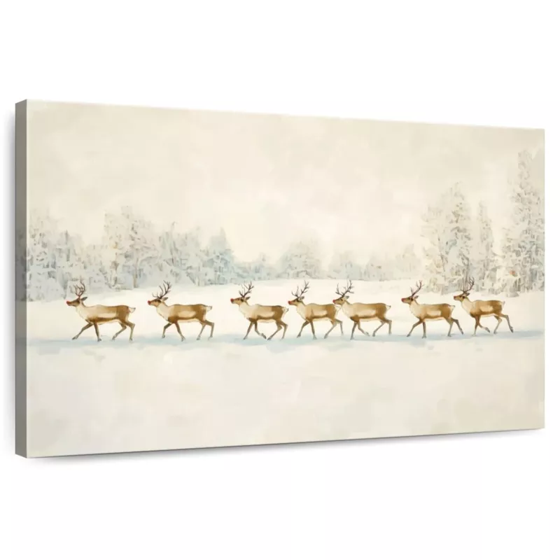 Winter Wonderland - Reindeer Procession Wall Art