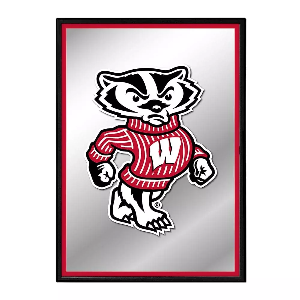 Wisconsin Badgers: Mascot - Framed Mirrored Wall Sign
