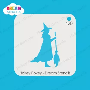 Witch With Broom - Dream Stencil - 420