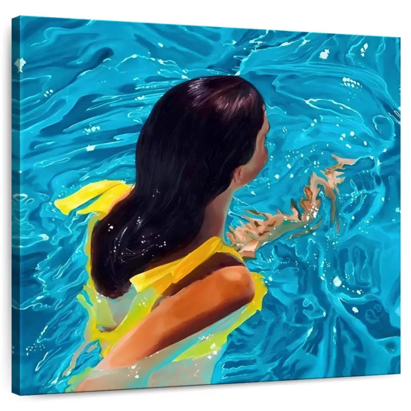 Woman Submerged In The Water Wall Art