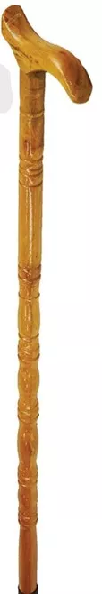 Wood Spindle Groove Walking Cane | 100 Days | Props and Play Weapons